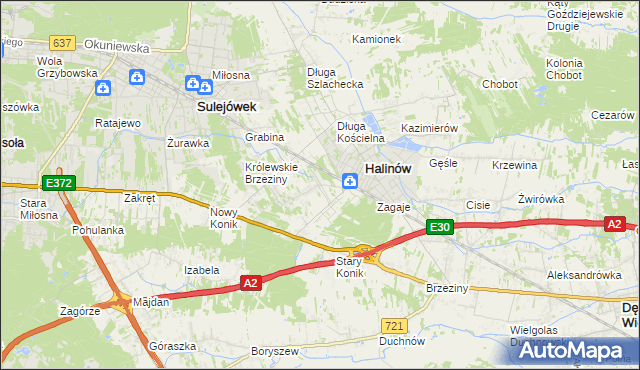 mapa Hipolitów gmina Halinów, Hipolitów gmina Halinów na mapie Targeo