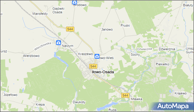 mapa Iłowo-Wieś, Iłowo-Wieś na mapie Targeo