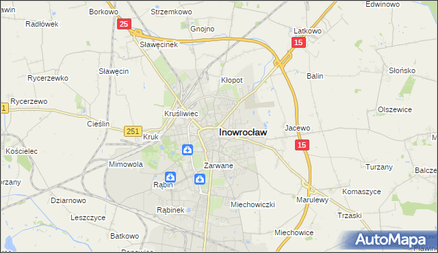 mapa Inowrocławia, Inowrocław na mapie Targeo