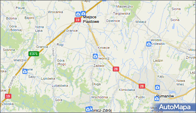 mapa Iwonicz, Iwonicz na mapie Targeo