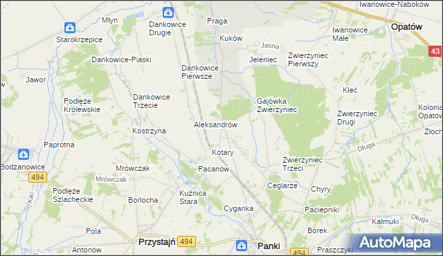 mapa Janiki, Janiki na mapie Targeo