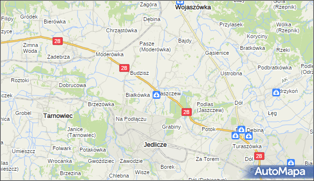 mapa Jaszczew, Jaszczew na mapie Targeo