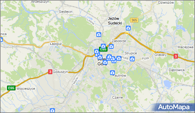 mapa Jelenia Góra, Jelenia Góra na mapie Targeo