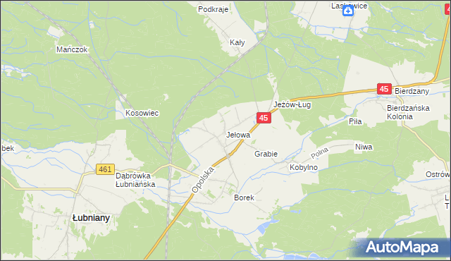 mapa Jełowa, Jełowa na mapie Targeo