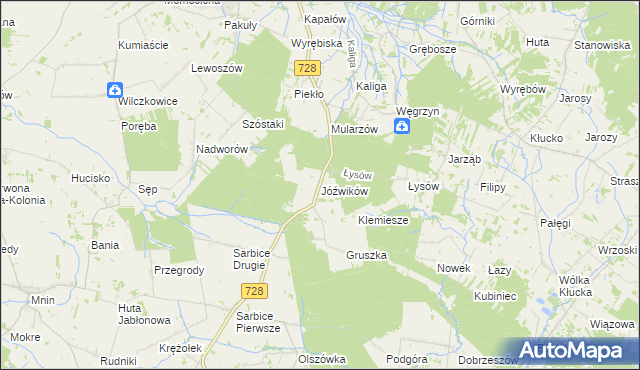 mapa Jóźwików, Jóźwików na mapie Targeo