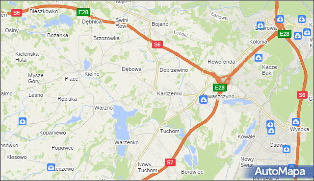 mapa Karczemki gmina Szemud, Karczemki gmina Szemud na mapie Targeo