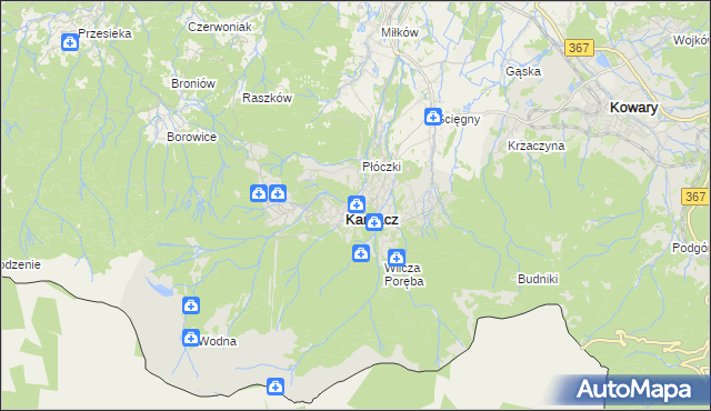 mapa Karpacz, Karpacz na mapie Targeo