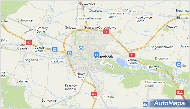 mapa Kluczbork, Kluczbork na mapie Targeo