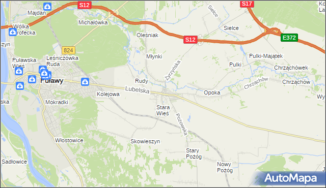 mapa Końskowola, Końskowola na mapie Targeo