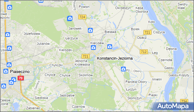 mapa Konstancin-Jeziorna, Konstancin-Jeziorna na mapie Targeo