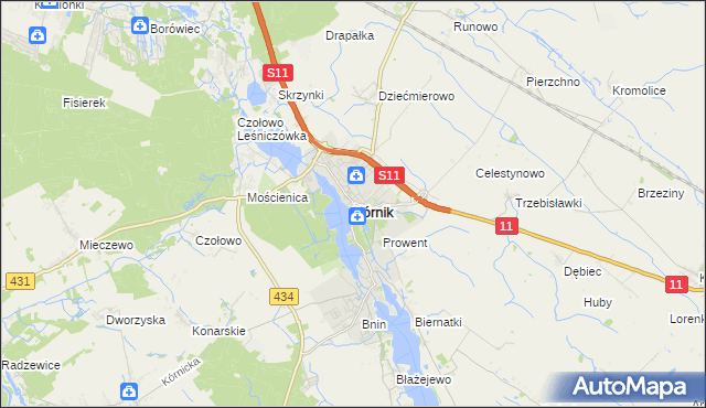 mapa Kórnik, Kórnik na mapie Targeo