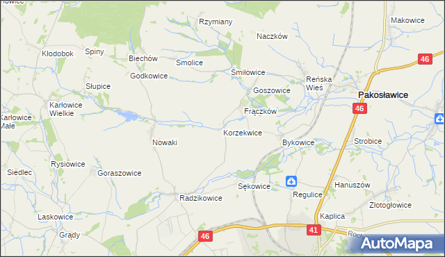 mapa Korzekwice, Korzekwice na mapie Targeo