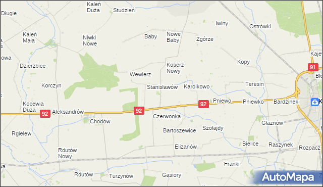 mapa Koserz-Osada, Koserz-Osada na mapie Targeo