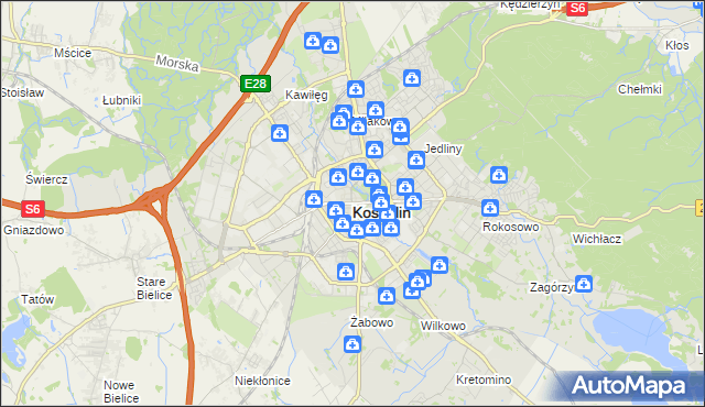 mapa Koszalina, Koszalin na mapie Targeo