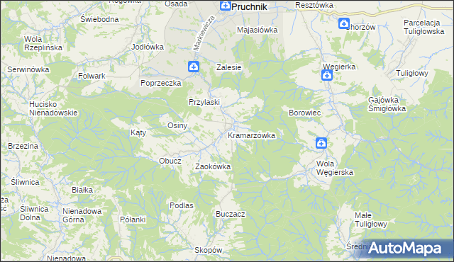 mapa Kramarzówka, Kramarzówka na mapie Targeo