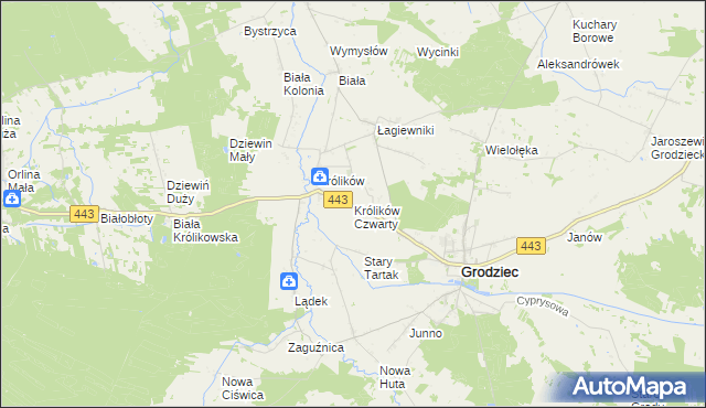 mapa Królików Czwarty, Królików Czwarty na mapie Targeo