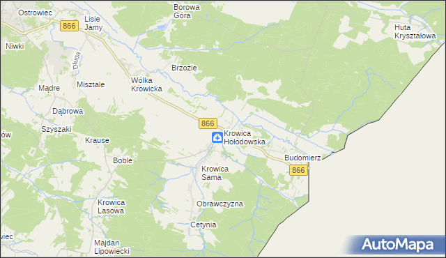 mapa Krowica Hołodowska, Krowica Hołodowska na mapie Targeo