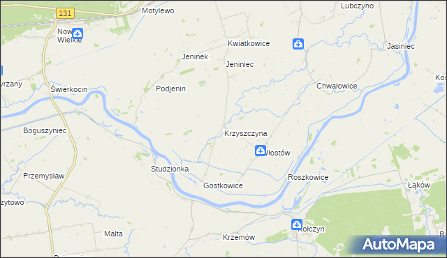 mapa Krzyszczyna, Krzyszczyna na mapie Targeo