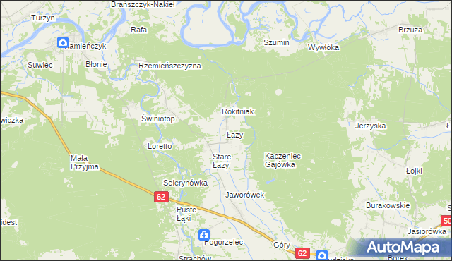mapa Łazy gmina Łochów, Łazy gmina Łochów na mapie Targeo