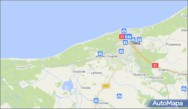 mapa Lędowo-Osiedle, Lędowo-Osiedle na mapie Targeo