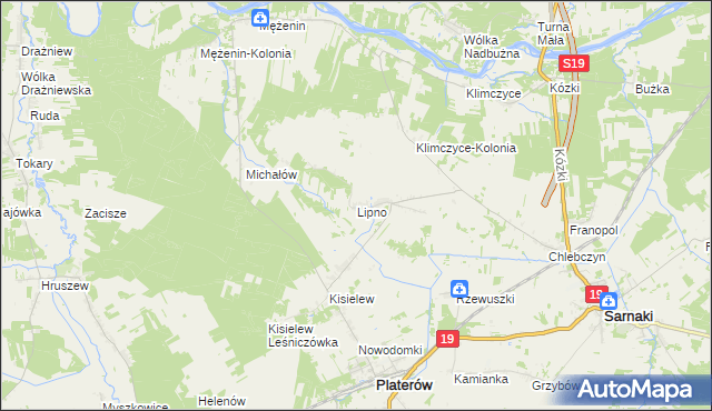 mapa Lipno gmina Platerów, Lipno gmina Platerów na mapie Targeo