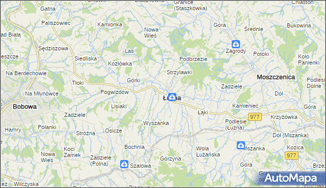 mapa Łużna, Łużna na mapie Targeo