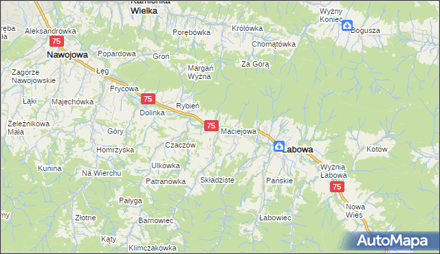 mapa Maciejowa, Maciejowa na mapie Targeo