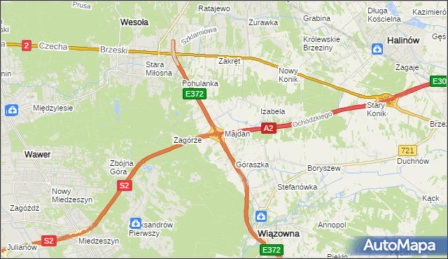 mapa Majdan gmina Wiązowna, Majdan gmina Wiązowna na mapie Targeo