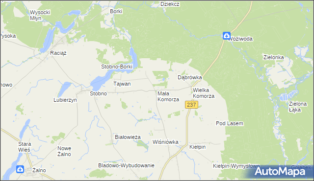 mapa Mała Komorza, Mała Komorza na mapie Targeo