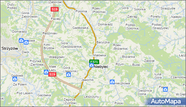 mapa Małówka, Małówka na mapie Targeo