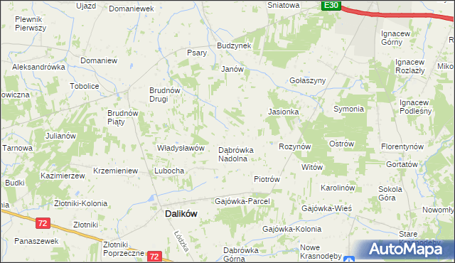 mapa Marcinów gmina Dalików, Marcinów gmina Dalików na mapie Targeo