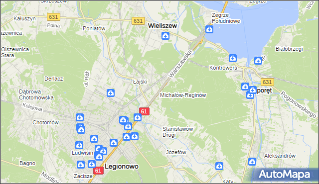 mapa Michałów-Reginów, Michałów-Reginów na mapie Targeo