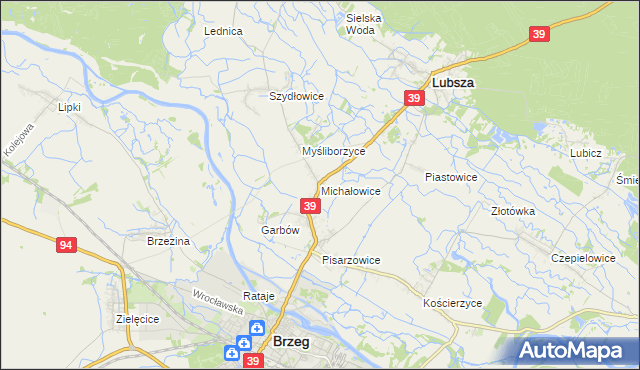 mapa Michałowice gmina Lubsza, Michałowice gmina Lubsza na mapie Targeo