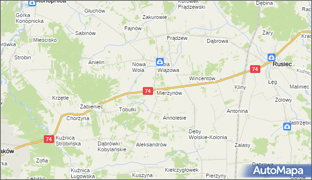 mapa Mierzynów, Mierzynów na mapie Targeo