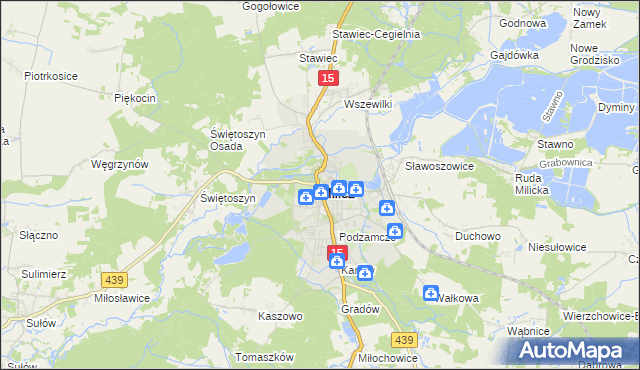 mapa Milicz, Milicz na mapie Targeo