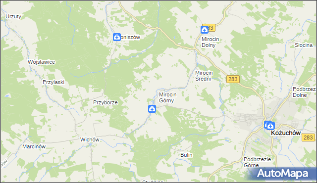 mapa Mirocin Górny, Mirocin Górny na mapie Targeo