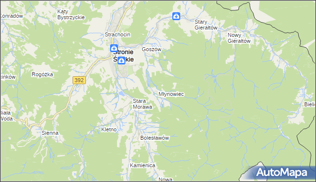 mapa Młynowiec, Młynowiec na mapie Targeo