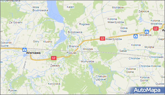 mapa Mniszek gmina Wolanów, Mniszek gmina Wolanów na mapie Targeo