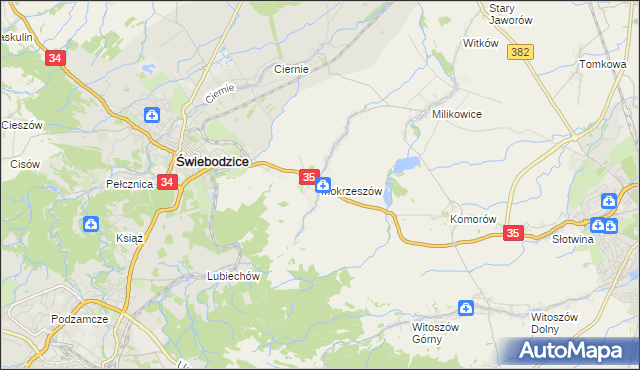 mapa Mokrzeszów, Mokrzeszów na mapie Targeo