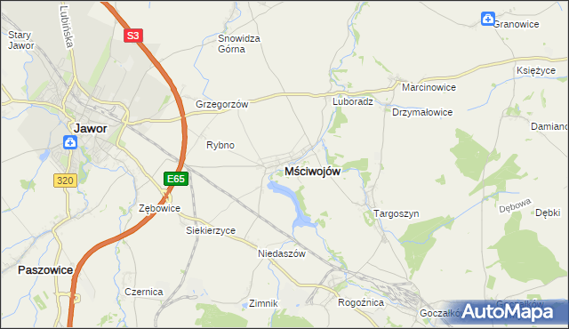 mapa Mściwojów, Mściwojów na mapie Targeo