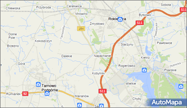 mapa Napachanie, Napachanie na mapie Targeo