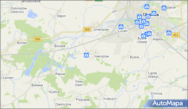 mapa Nieciszów, Nieciszów na mapie Targeo