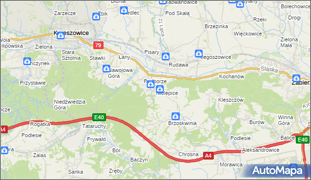 mapa Nielepice, Nielepice na mapie Targeo