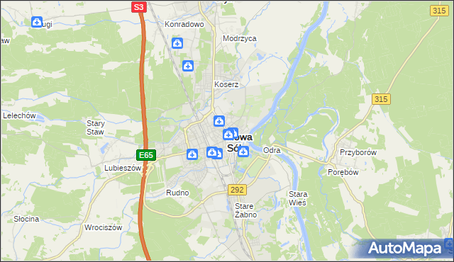 mapa Nowa Sól, Nowa Sól na mapie Targeo