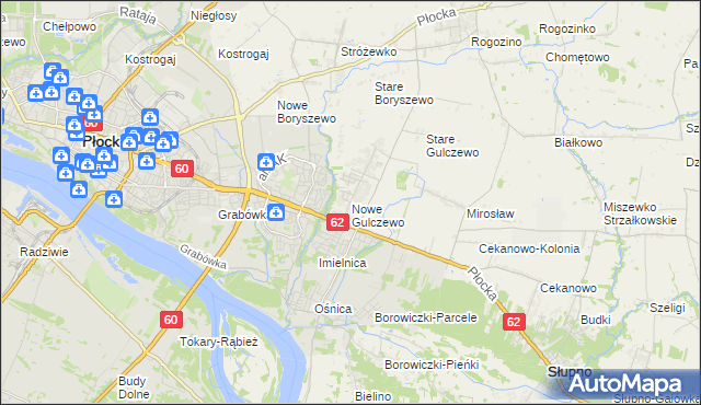 mapa Nowe Gulczewo, Nowe Gulczewo na mapie Targeo