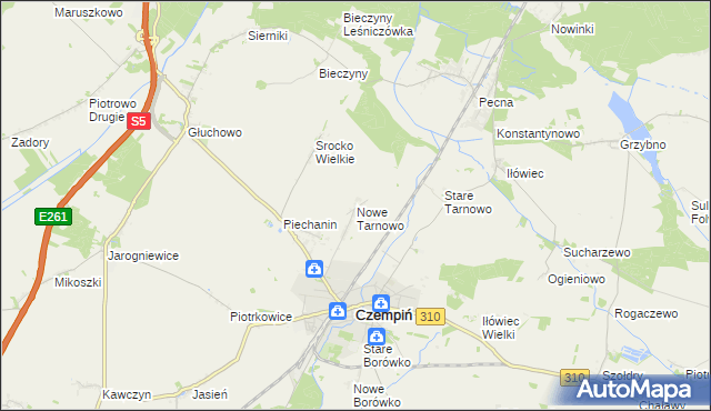 mapa Nowe Tarnowo, Nowe Tarnowo na mapie Targeo