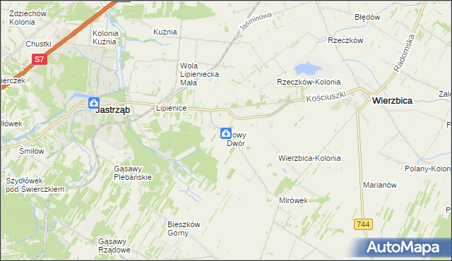 mapa Nowy Dwór gmina Jastrząb, Nowy Dwór gmina Jastrząb na mapie Targeo