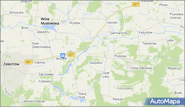 mapa Nowy Świat gmina Wola Mysłowska, Nowy Świat gmina Wola Mysłowska na mapie Targeo