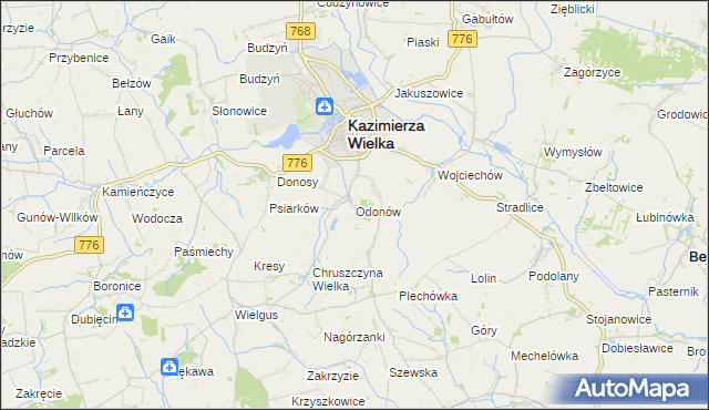 mapa Odonów, Odonów na mapie Targeo