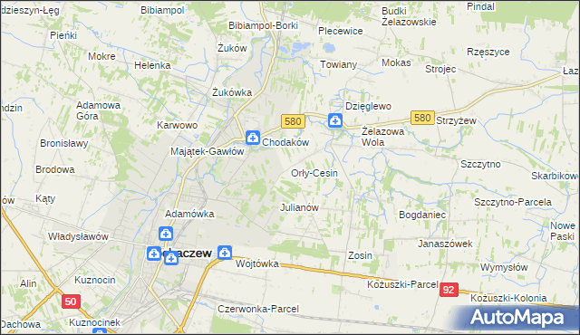 mapa Orły-Cesin, Orły-Cesin na mapie Targeo